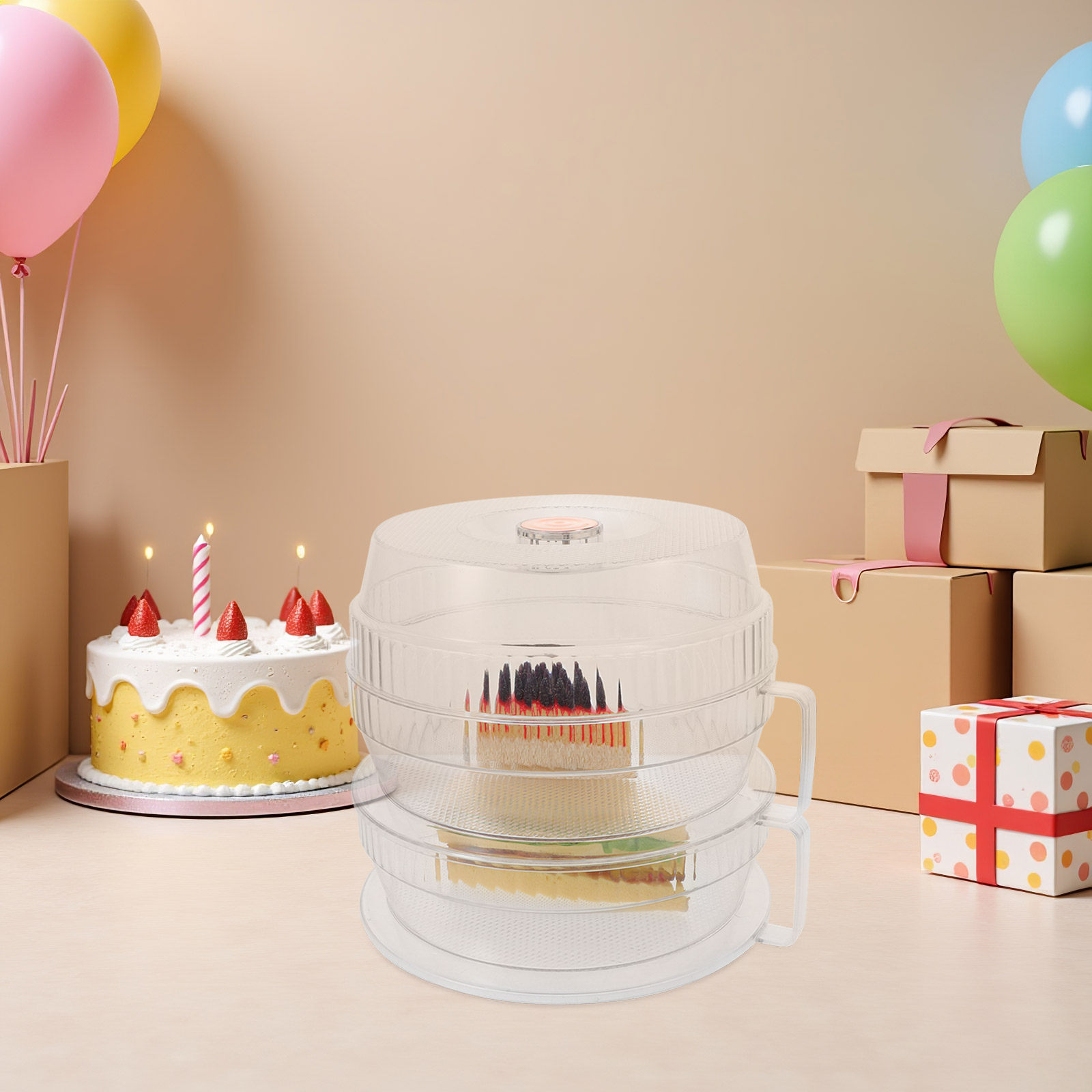 1Set Cake Stand Dome Lid Clear - Plastic Dome Clear บทวิจารณ์และราคา